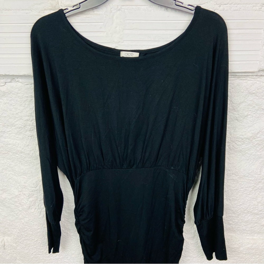 Cache Black Stretch Keyhole Back Long Sleeve Mini… - image 4